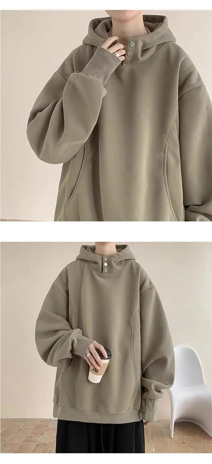 Sweatshirt men trendy autumn and winter American high street design niche heavy breasted hooded jacket plus velvet thickening Street King Limited