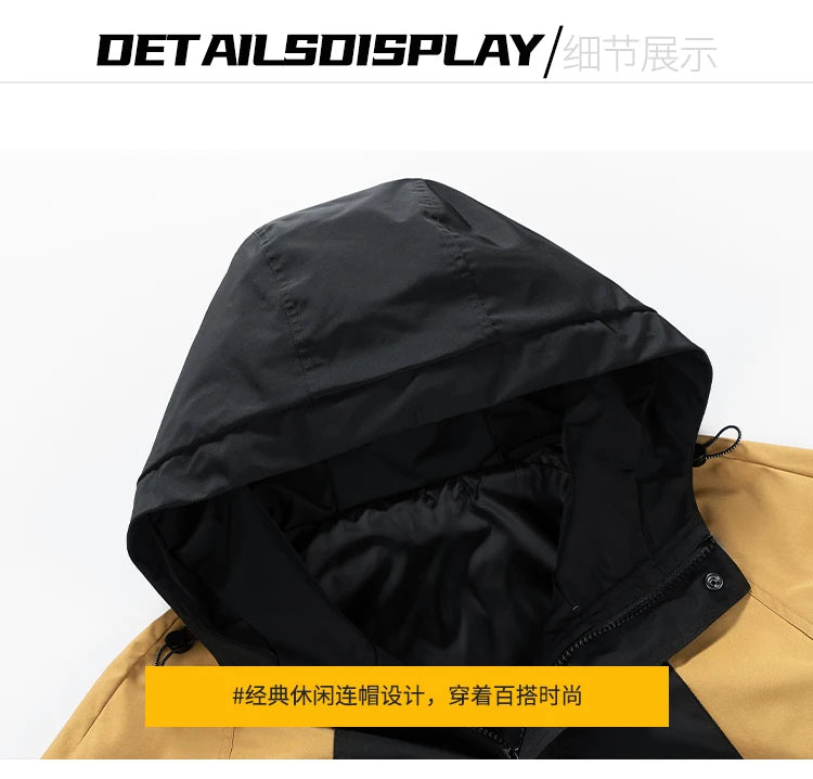 men loose fashion patchwork jacket zip up coats 2024 spring autumn outerwear multi coloured couple windbreaker outdoor coat unique default style 5463
