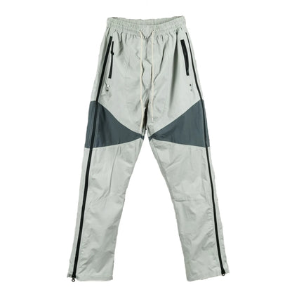 three dimensional adhesive zipper splicing functional patchwork cargo trousers mens high street vibe thin nylon cargo pants unique cargo style 939