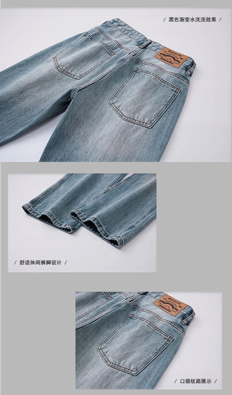 mens retro fashion high street loose casual denim micro flared pants jeans men streetwear plus size jeans trousers 28 40 unique jeans style 2582