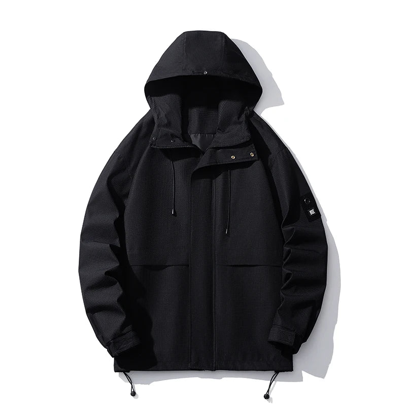 autumn mens lightweight waterproof jacket basic solid colours outdoor clothing daily travel unisex hooded jackets windbreaker unique default style 6161