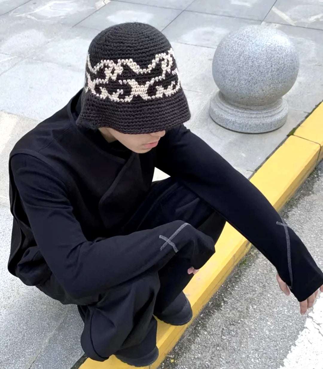 New 2023 Fashion Cute Bakar bone KNIT Hand woven jacquard Bucket Hat Basin Cap Fisherman One Size Warm Cotton High #19 Street King Limited