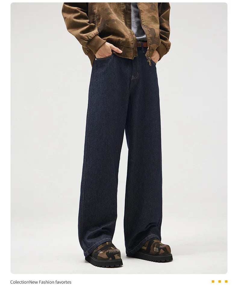 classic primary color jeans mens loose casual straight cleanfit fashion denim jeans pants man streetwear jeans trousers unique jeans style 1867