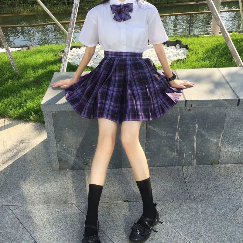Jk Uniforms Gyaru School Uniform for Girl Student Pleated Skirt Uniform Set Women Short Sleeve Bow Tie Seifuku Japanese Style Street King Limited