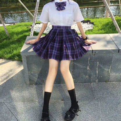 Jk Uniforms Gyaru School Uniform for Girl Student Pleated Skirt Uniform Set Women Short Sleeve Bow Tie Seifuku Japanese Style Street King Limited