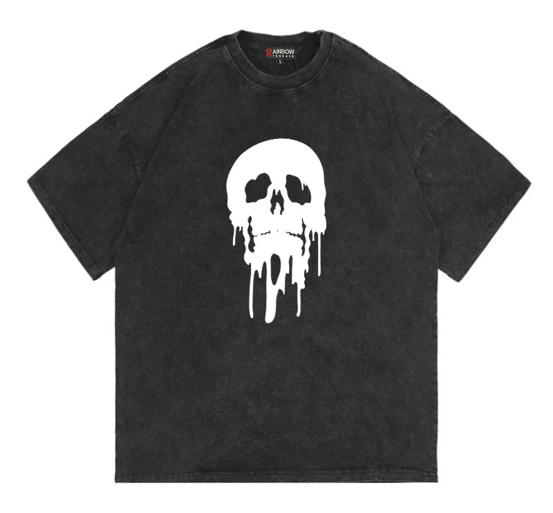 Rainbowtouches 2022 Summer Half-Sleeve T-Shirt Unisex High Street Vintage Graphic T Shirts Loose Casual Street Fashion Hip Hop Street King Limited