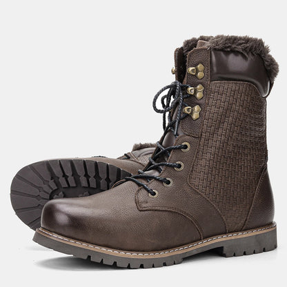 40~48 2023 Genuine Leather Ankle Boot Men Winter Boots Warm Comfortable Non-Slip Snow Boots Men #Dm1578 Street King Limited