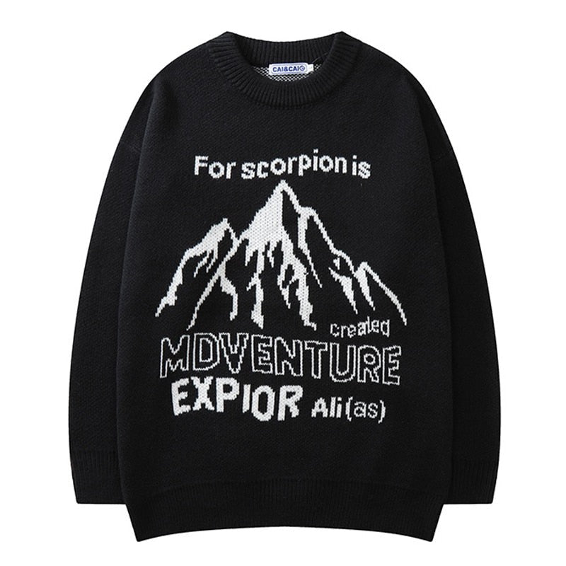 "Mountain Climb" Unisex Men Women Streetwear Graphic Sweater Daulet Apparel