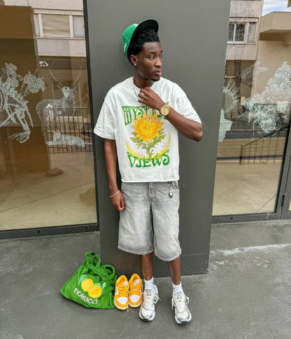 2024 Summer American Retro Personalized Anime Print Oversized Short-sleeved Men Y2k Harajuku Fashion Casual Loose T-shirt Women Street King Limited