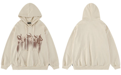 "Born With Horns" Unisex Men Women Streetwear Graphic Hoodie Daulet Apparel