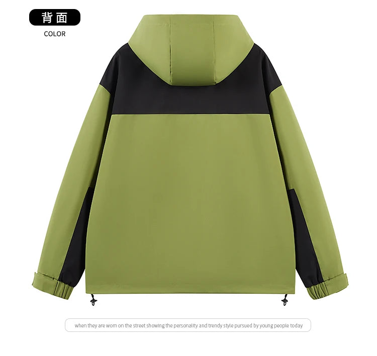 autumn new punching jacket waterproof outdoor wear man fashion splicing colour collision leisure jacket basic unisex coats unique default style 5661