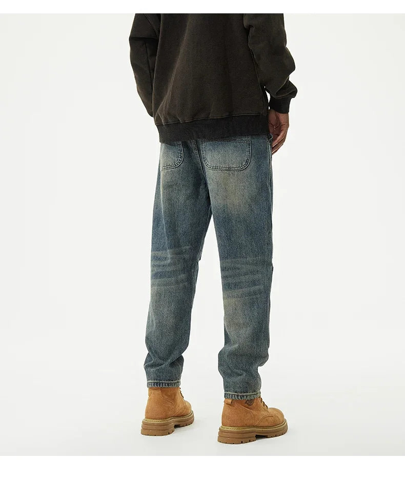 men streetwear fashion loose casual plus size denim harem jeans pant cityboy retro splice pocket cargo jeans trousers 40 38 unique cargo style 3066