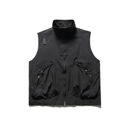 summer men fishing travel photo hiking vest waistcoat outdoor leisure solid color vest khaki black casual sleeveless jacket minimalist street pants