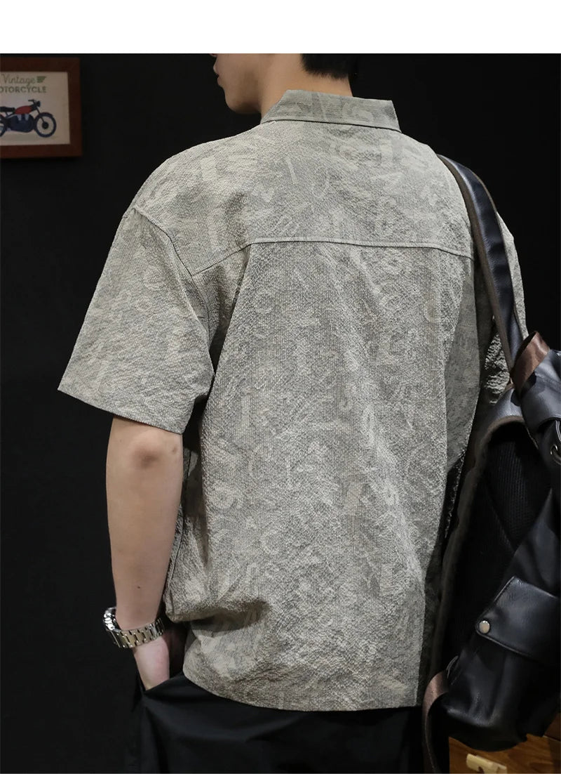 Streetwear Summer Full Letter Printed Polo Shirt For Men New Lapel Button Tee Sh Summer Full Letter Printed Polo Shirt For Men 2024 New Lapel Button Tee Shirts Oversized Short Sleeve Y2K Streetwear T Shirt Fashion Sweater Jacket With Graphic Design For Men
