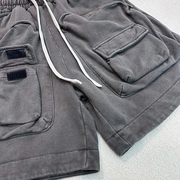 Multi-pocket zipper tactical overalls feature heavyweight shorts Street King Limited
