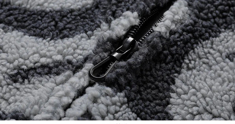 winter lambswool coat men casual streetwear grimace print parka hip hop grain fleece coat loose college warm outwear unisex new unique default style 4965