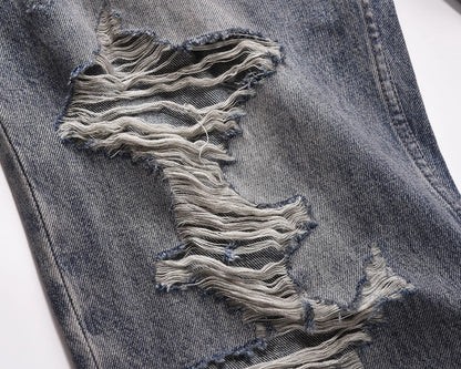 frayed hole distreesed big hole baggy jeans for men and women pantalones hombre streetwear y2k casual denim trousers oversized unique jeans style 5817