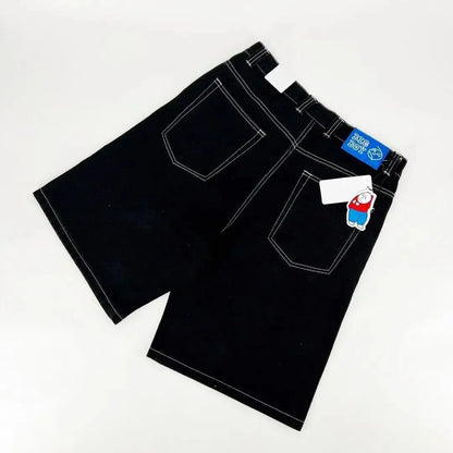 hip hop polar big boy women shorts american street y2k embroidery cartoon streetwear casual pants skate short women clothing summer street shorts