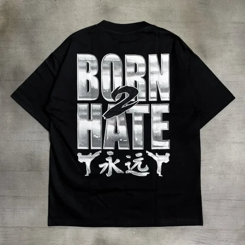 2024 Summer Fashion Trend Dragon Pattern Letter Printed Oversized T-shirt Men's Y2K Retro Casual Loose Short sleeved Shirt Street King Limited
