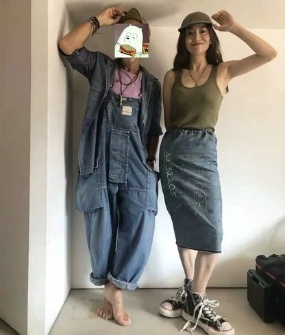 2023 men clothing chic denim overalls mens work cargo pants old school easy worker multi pocket bib jumpsuit denim pants unique cargo style 722