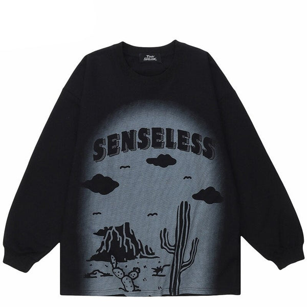 "No Sense" Unisex Men Women Streetwear Graphic Sweatshirt Daulet Apparel