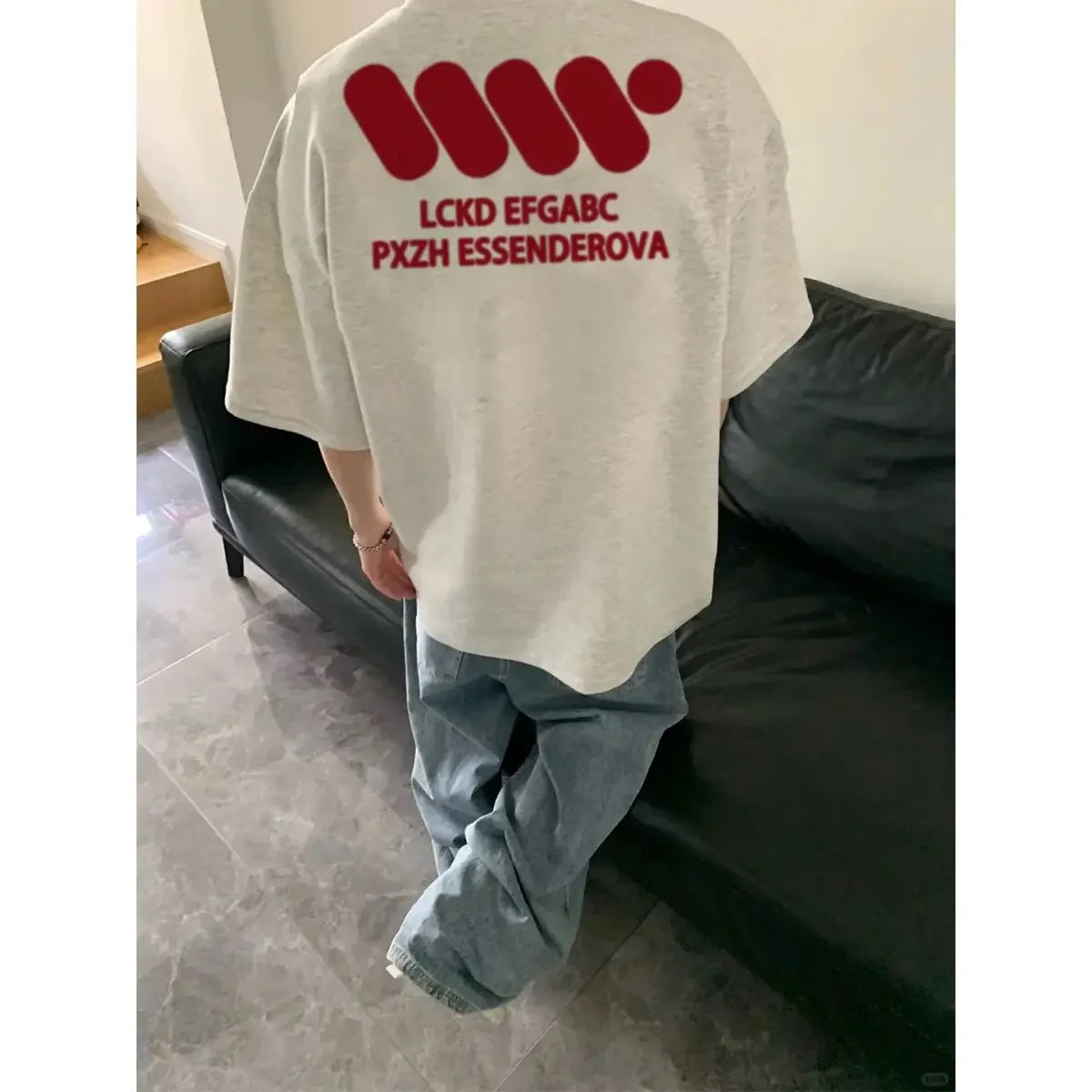 Korean style trendy brand street printed T shirt ins summer y2k simple personality hip-hop white gray sports half sleeved top Street King Limited