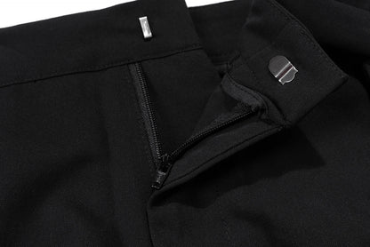ribbons multi pockets straight black cargo drape pants for men y2k streetwear casual baggy overalls oversized casual trousers unique cargo style 3619