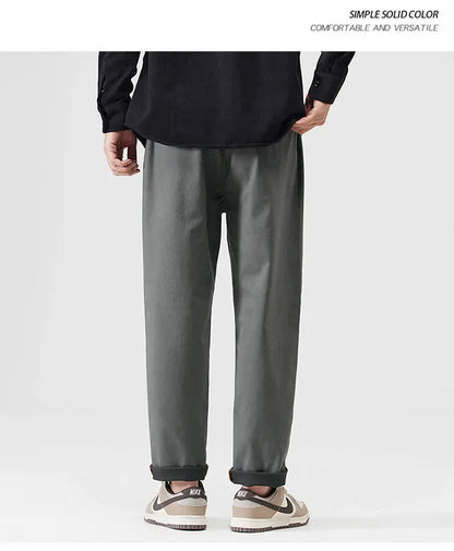 japanese casual pants mens spring autumn loose fashion solid color simple elastic waist sports pants man harem trousers unique default style 2158