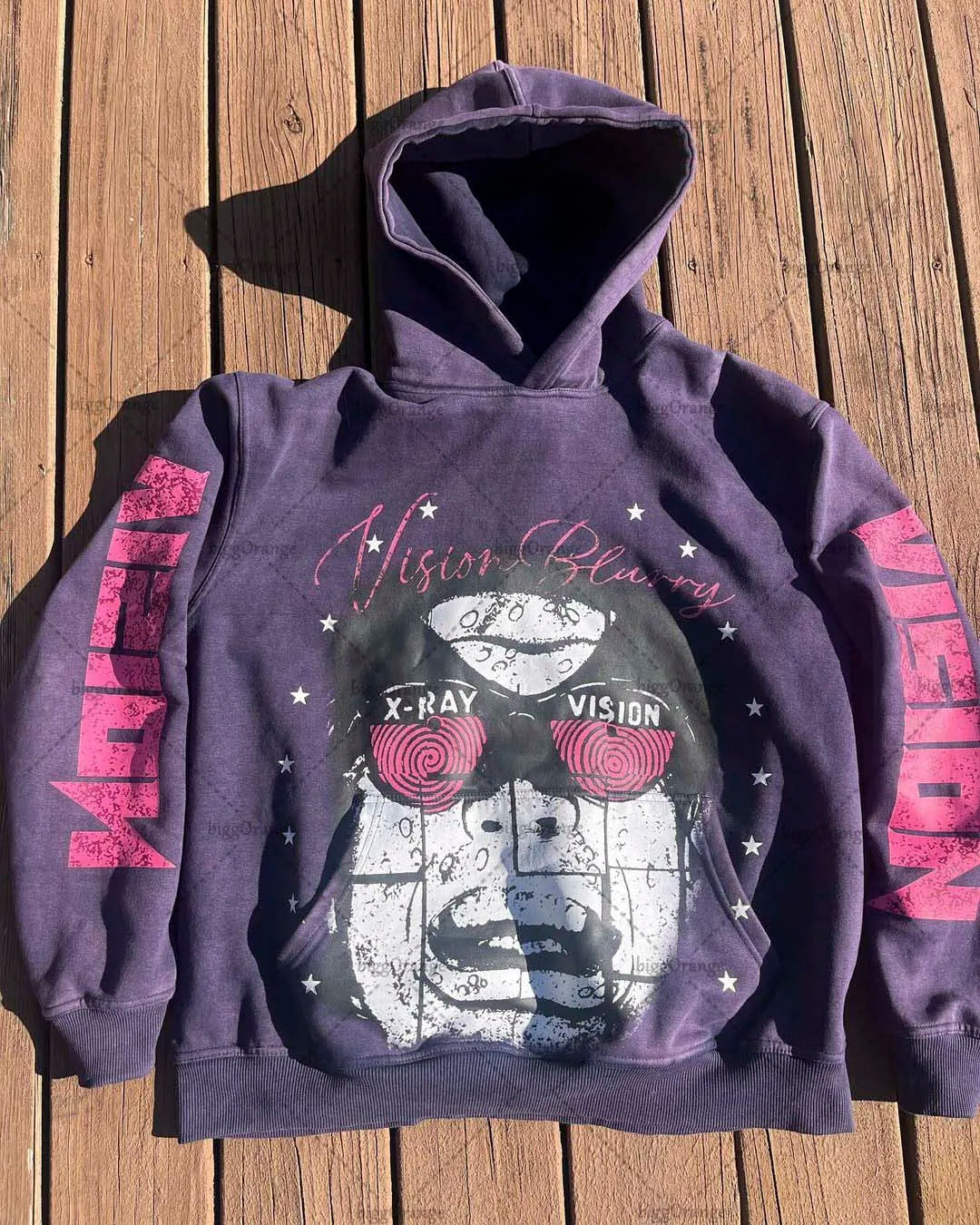 American Gothic Punk Cartoon Letter Print Oversized Hoodie Men's Fashion Loose Harajuku Style Pullover Sweatshirt Women's Street King Limited