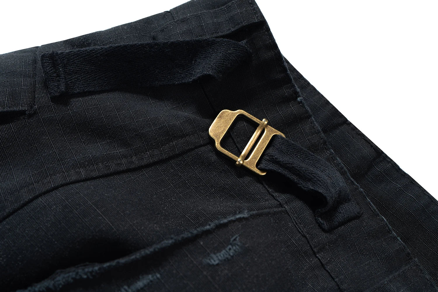 vintage ripped damaged black cargo shorts for men high street wide leg baggy overalls distressed summer knee length pants unique cargo style 3103