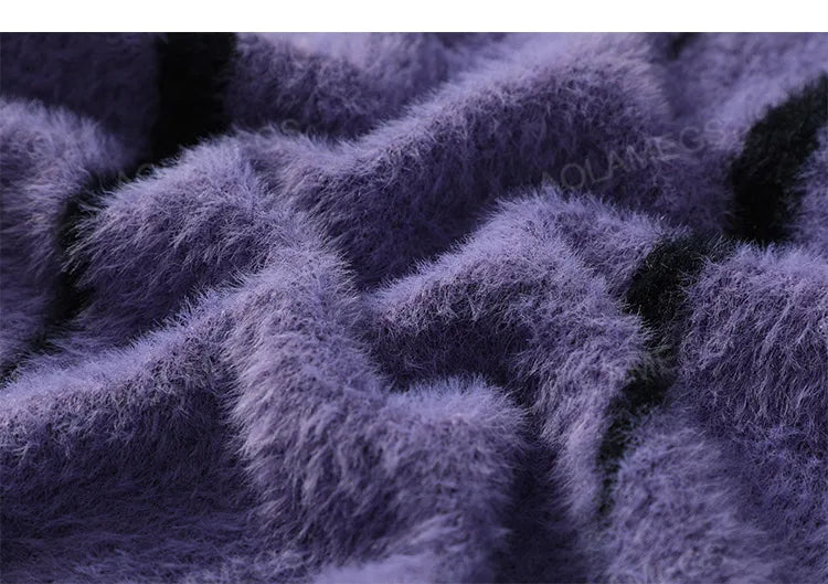 Men Sweater Harajuku High Street Winter Warm Knitted Coat Oversized Thorn Pattern Top Loose Gothic Punk Pullover Street King Limited
