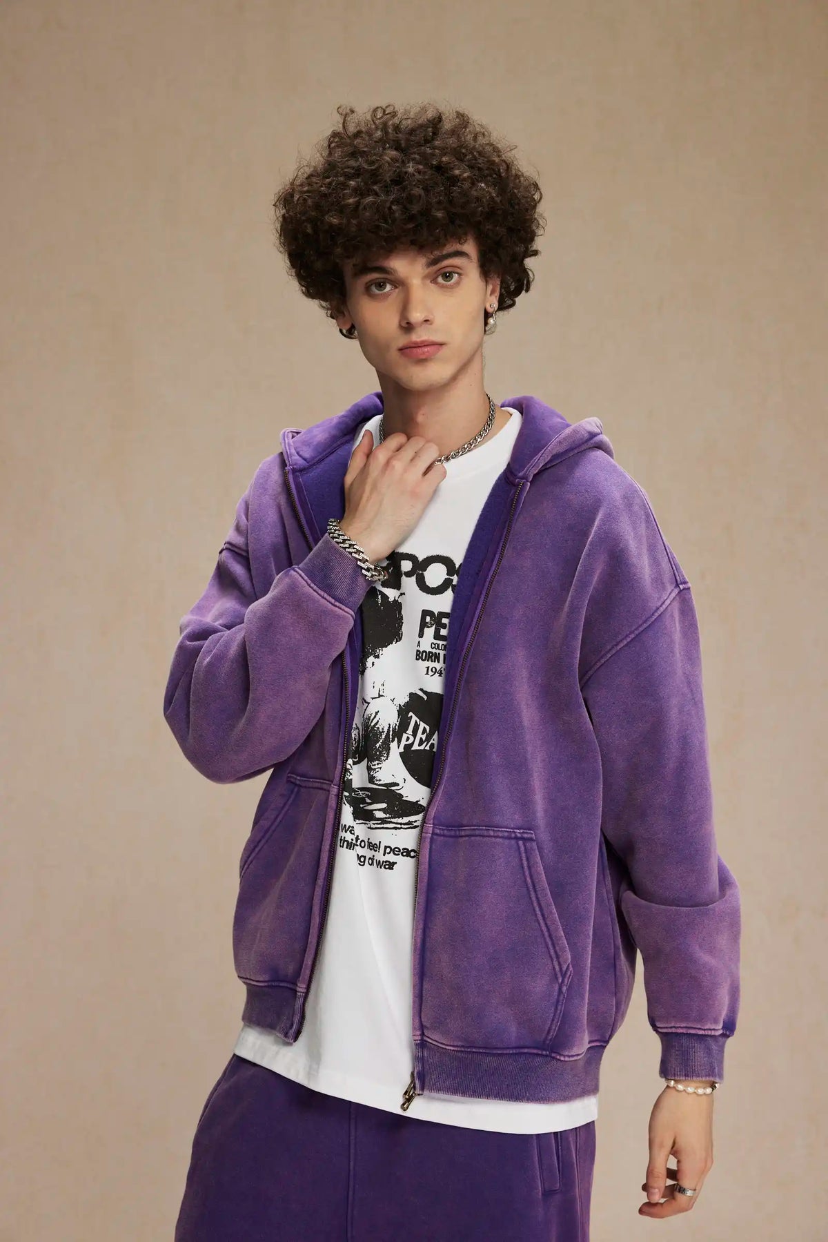 Batik fleece zippered hoodie Street King Limited