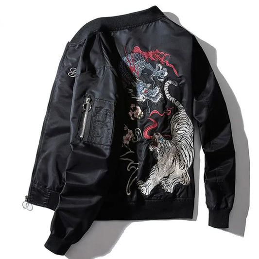 sukajan bomber jacket men yokosuka souvenir japan anime embroidered ma1 coat dragon tiger boys baseball clothes spring autumn minimalist street pants