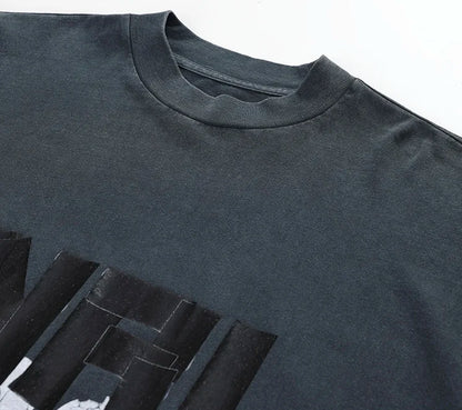 Summer Retro 123 Letter Print Brand Fashion High-Street Hip-Pop Casual Loose Cotton Long Sleeve T Shirt Pullover Sweatshirt Street King Limited