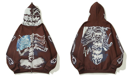 "Blue Bones" Unisex Men Women Streetwear Graphic Hoodie Daulet Apparel