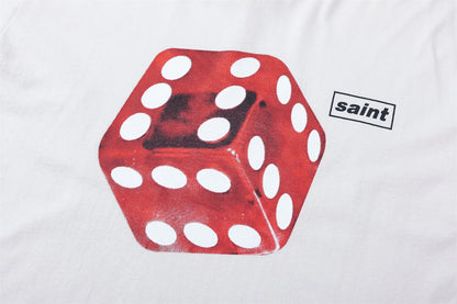 Summer Vintage Retro Dice Printing High-Street Casual Loose T-Shirt Tops Street King Limited