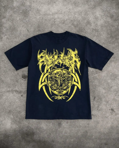 Y2K Streetwear Fashion Shenlong Letters Oversized T-Shirt Men's Retro Casual Loose Harajuku Gothic Short Sleeve Bottoming Shirt Street King Limited