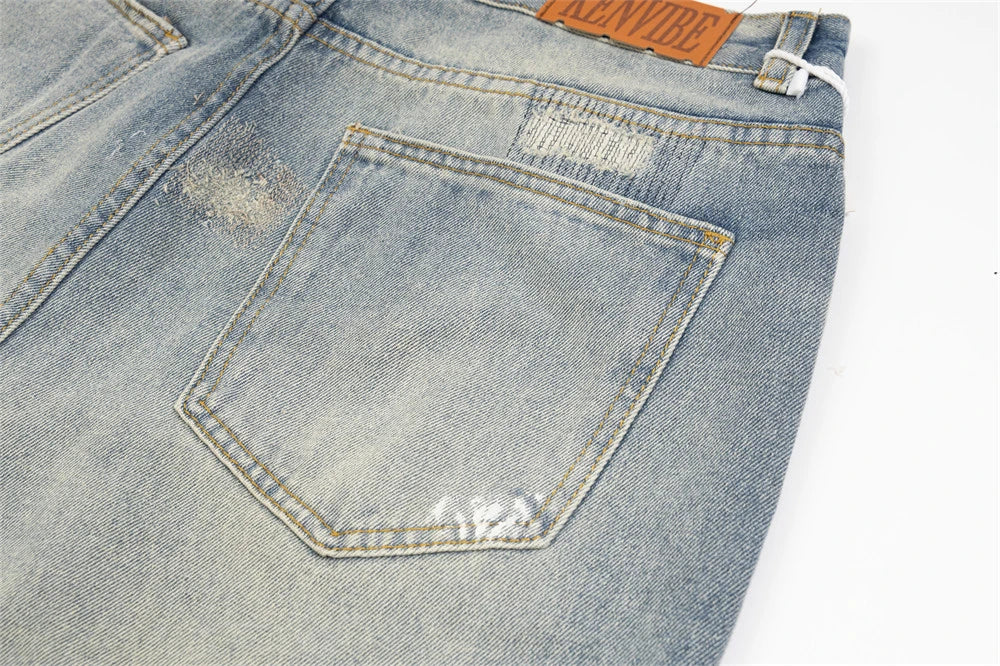 mens fashion ripped jeans blue straight baggy jeans trousers luxury loose casual distressed denim pants male 1 unique jeans style 4460