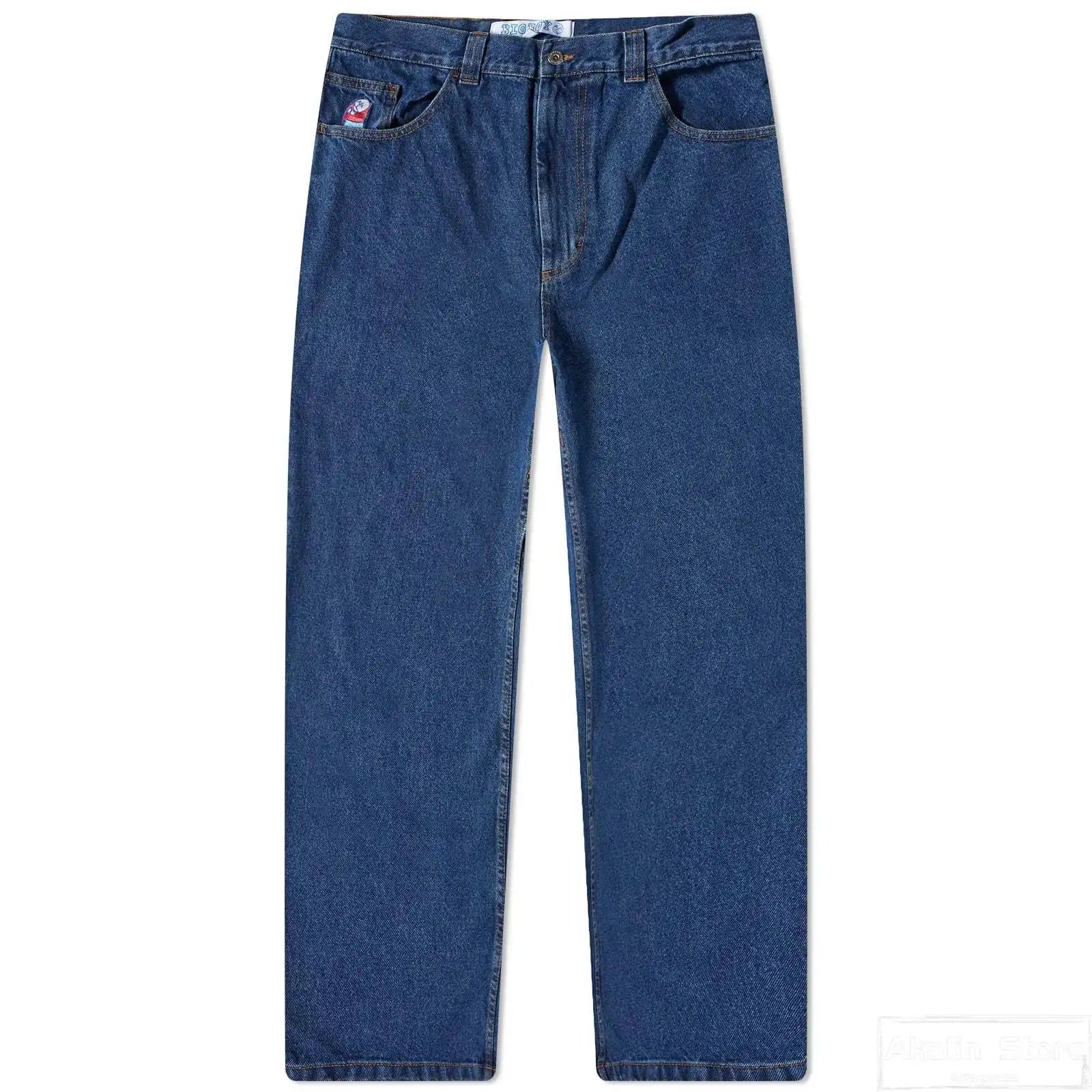 y2k gothic polar big boy baggy jeans cartoon embroidery streetwear mens womens fashion denim pants hot sell wide leg trouser stacked flare jeans