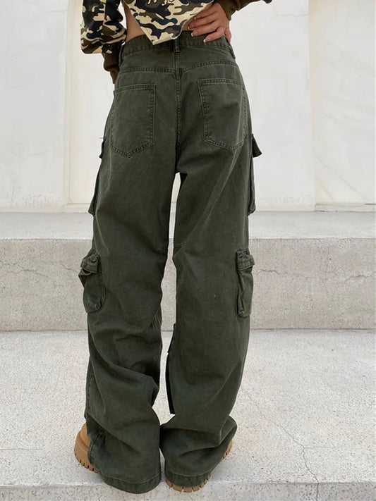 unisex hip hop pants retro cargo pant streetwear multi pockets zipper harajuku joggers new casual loose straight baggy trousers relaxed fit joggers