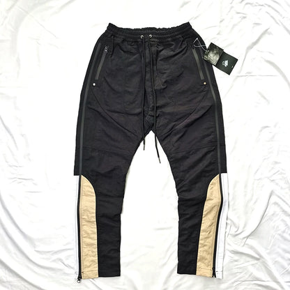 Hip Hop Side Zipper Color Block Vibe Style Casual Track Pants Mens Harajuku Drawstring Loose Oversize Trousers Streetwear Street King Limited