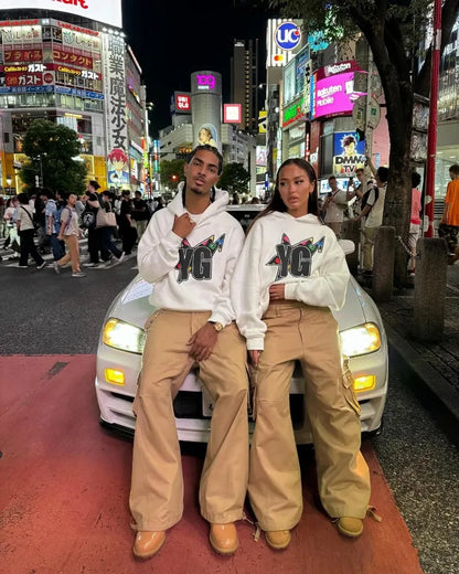 European and American Street Trendy Brand Retro Hoodies Men Y2k Letter Print Hip-hop Rock Oversized Pullover Sweatshirts Women Street King Limited