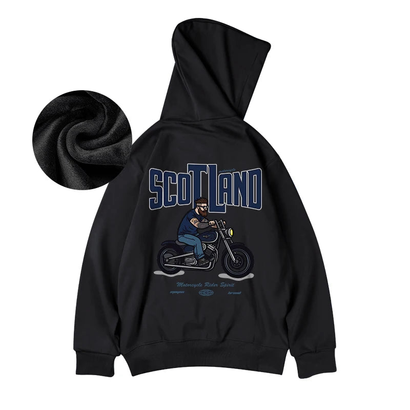 Autumn Motorcycle Men's Printed Hoodies Hip Hop Fashion Streetwear Baggy Sweatshirts Hombre Vintage Pullover Fleece Y2K Hoodie Street King Limited