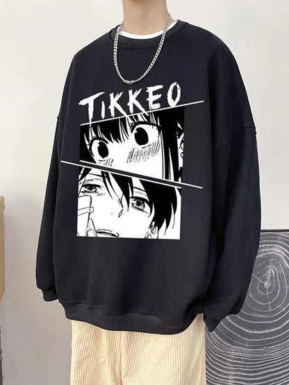 Autumn Japanese Anime Fashion Men Sweatshirt Graphic Fleece Y2K Clothes Casual Hip Hop Streetwear Crewneck Pullover Hoodies Street King Limited