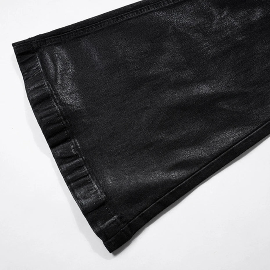 hi street flared jeans men broken patchwork denim pants streetwear harajuku luxury designer black jeans trousers male unique jeans style 461