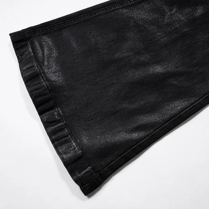 hi street flared jeans men broken patchwork denim pants streetwear harajuku luxury designer black jeans trousers male unique jeans style 461