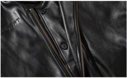 japanese street motorcycle set men thickened stand collar hip hop leather jacket harajuku casual pants 2 pcs bomber suit 2023 unique default style 4344