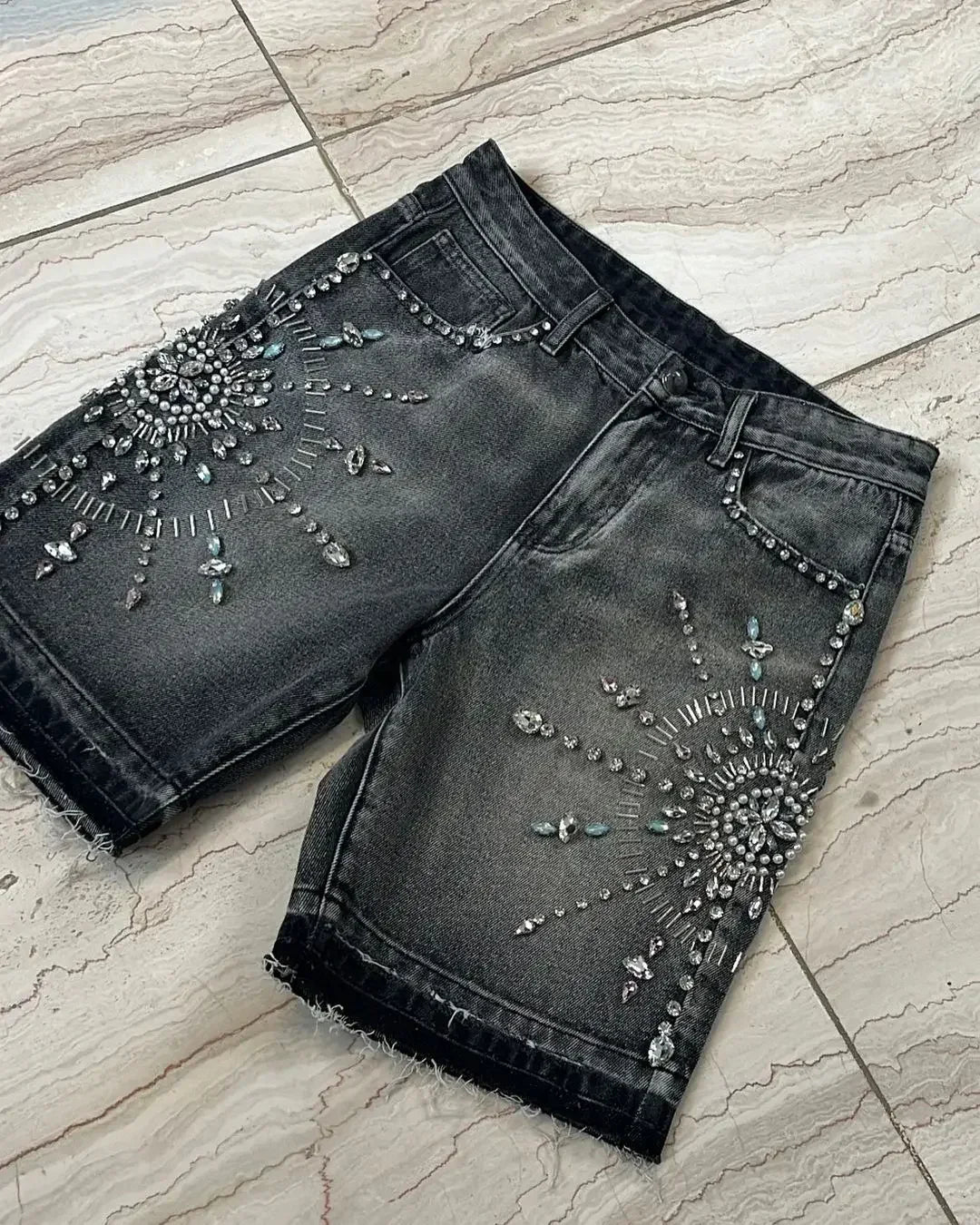 hrajuku gothic cross diamond embroidery sweatpants print shorts and pants men pattern casual hip hop wide leg y2k pants unique joggers style 1723
