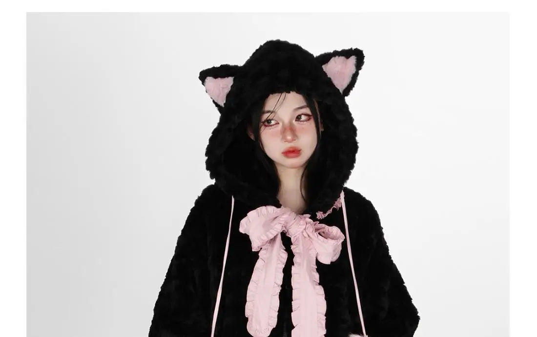 Harajuku Sweet Thicknecked Bow College Coat Woman Zip Up Hoodie Sailor Suit Plush Hoodies Women 2023 Streetwear Goth Y2k Clothes Street King Limited