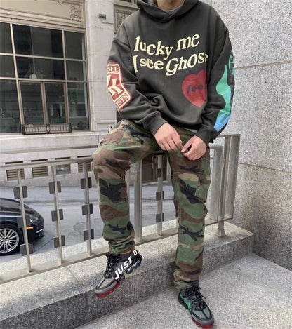 CPFM KANYE 1:1 Correct High Version Letter Heart Print High-Street Hip-Pop Cotton Loose Casual Hoodies Street King Limited